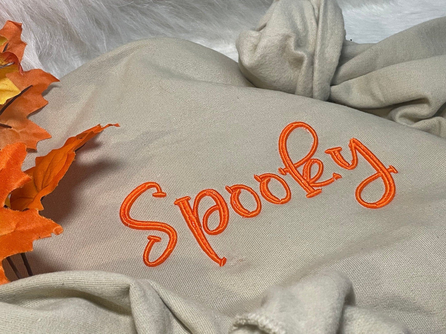 Spooky Embroidered 3D Puff Sweater