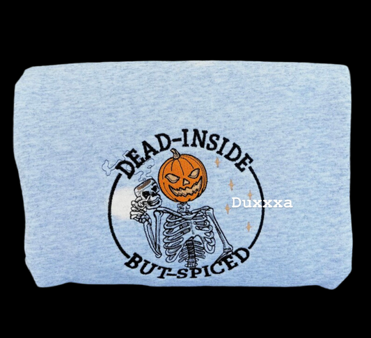 Crewneck Pumpkin Spice Skelton Crewneck Gift for Halloween Lover Spooky Season Cozy Crewneck Fall