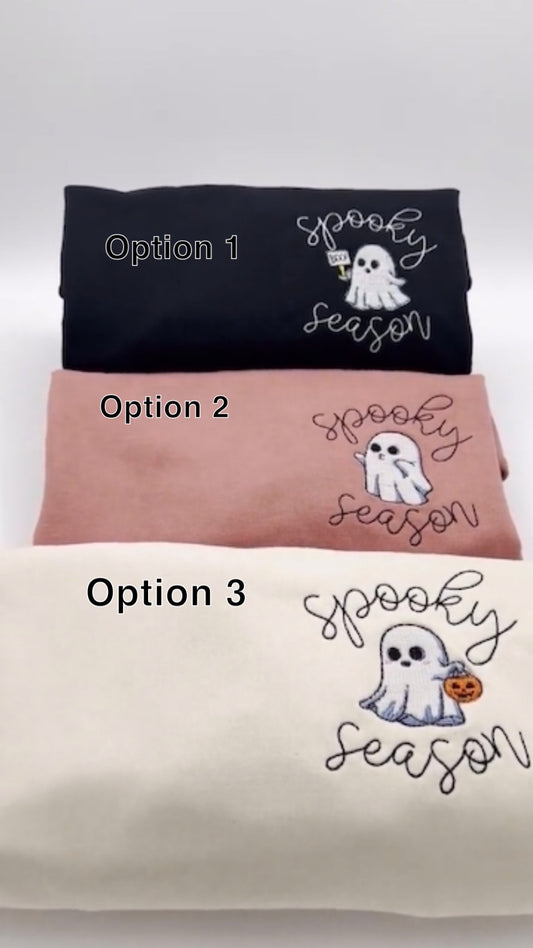 Embroidered Halloween Spooky Crewneck