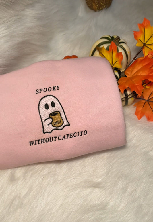 Spooky Coffee Cafecito Embroidered Sweater