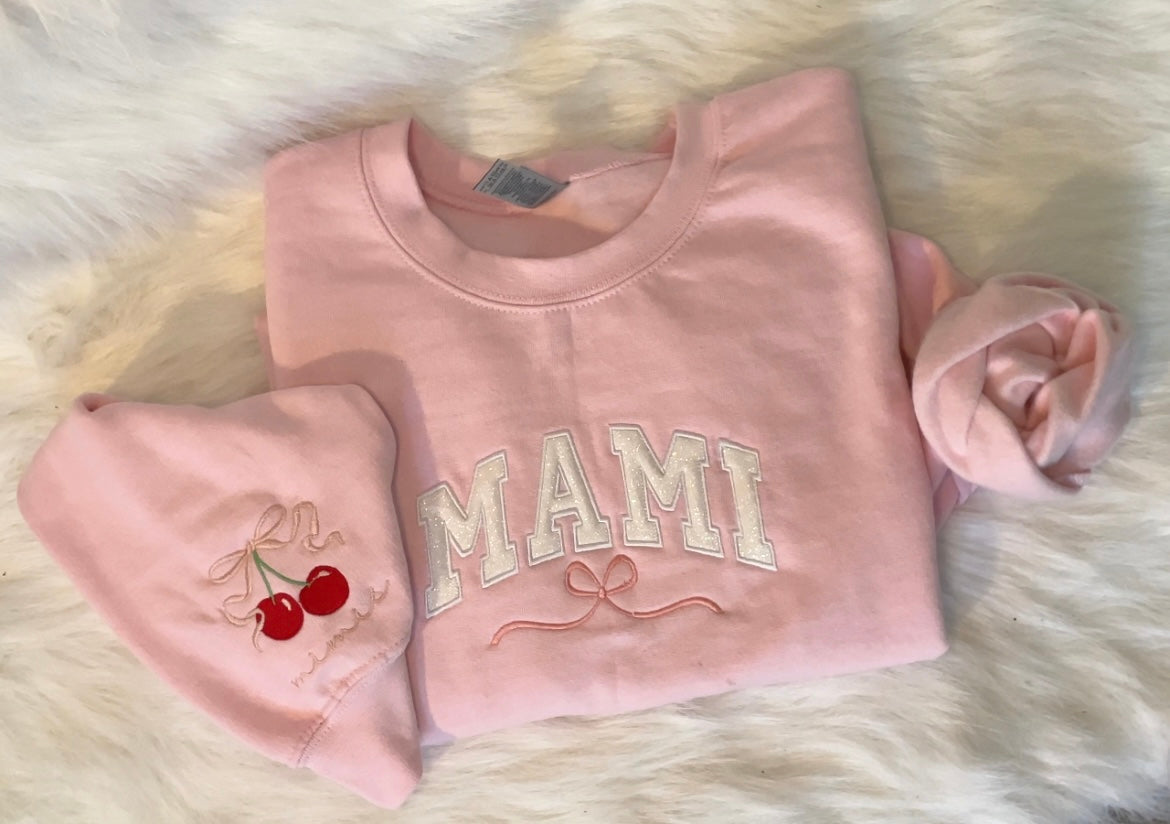 Glitter Mami Embroidered Sweatshirt