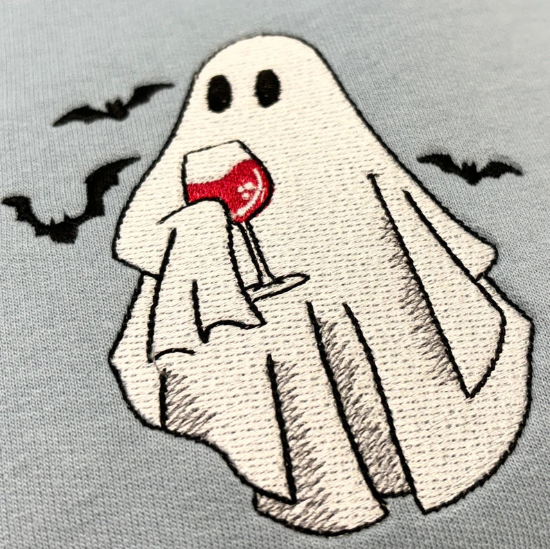 Ghost Wine Embroidery