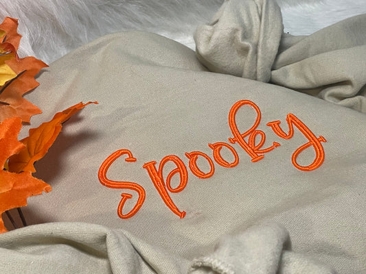 Spooky Embroidered 3D Puff Sweater