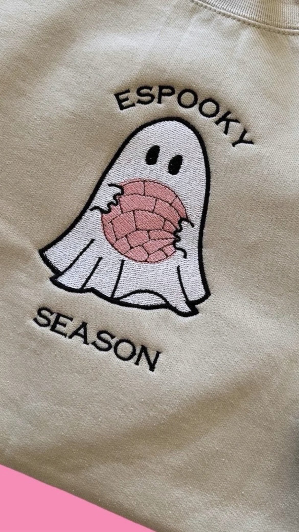 Ghost With concha Embroidery Crewneck