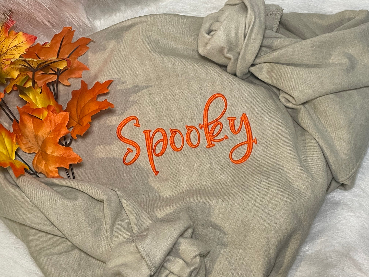 Spooky Embroidered 3D Puff Sweater